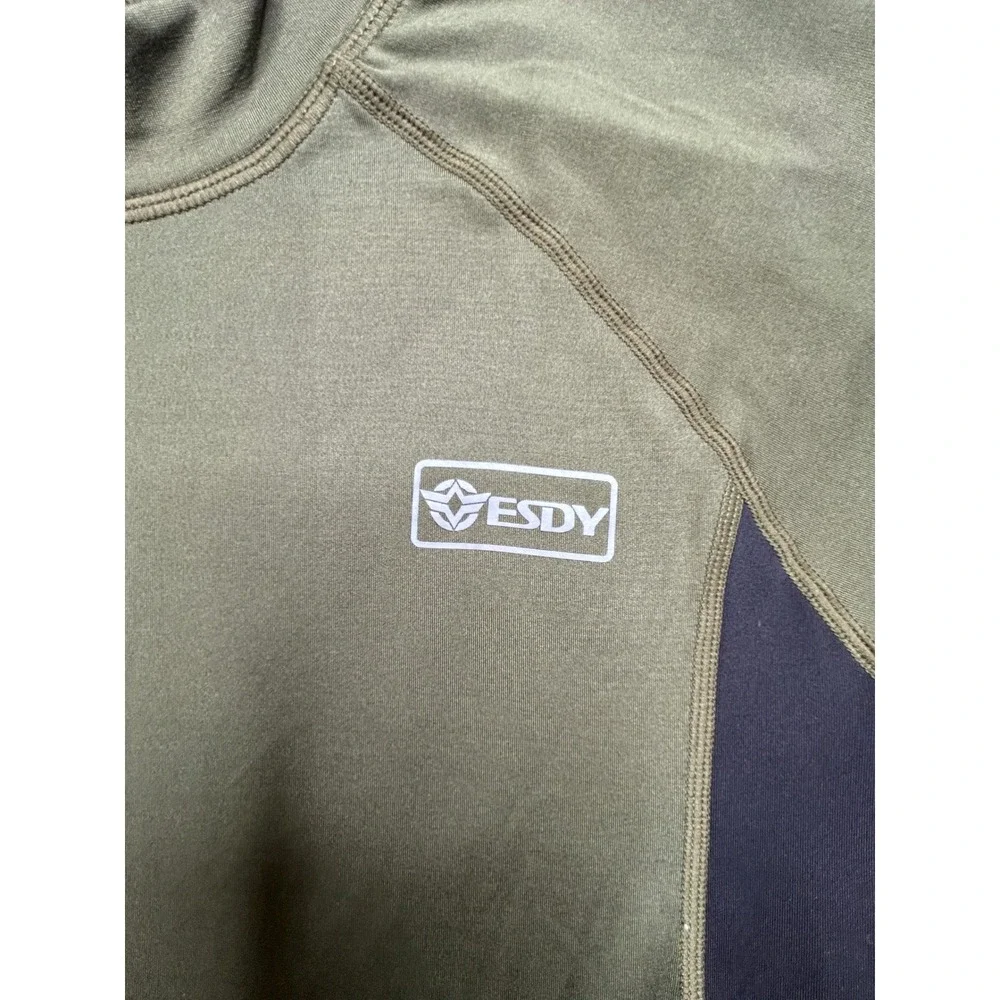 ESDY Mens Tactical Thermal Base Layer Set Olive Green Fleece Lined Large
